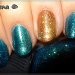 Découvrez ma manucure bleue et dorée à paillettes pour les fêtes !
