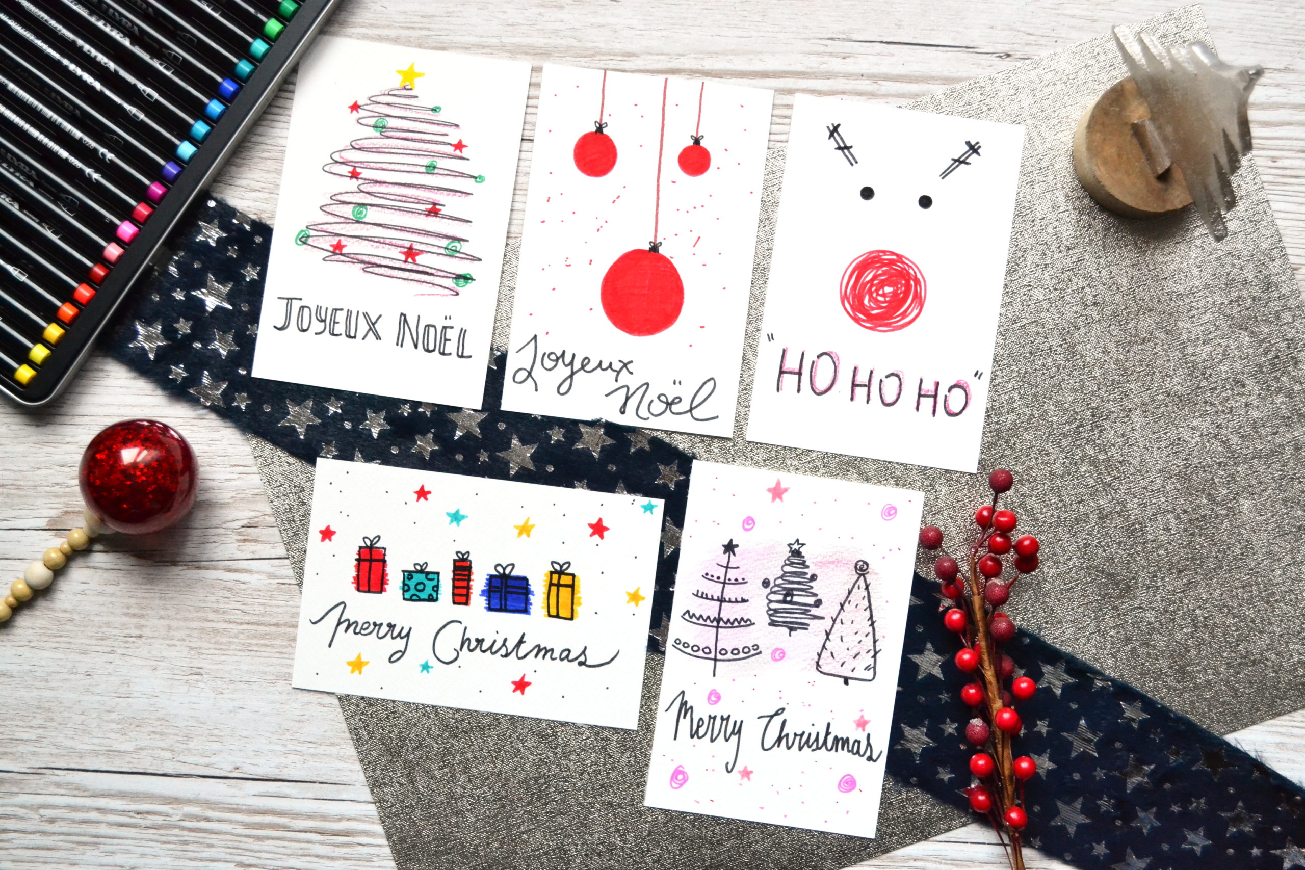 DIY cartes de vœux aquarelle